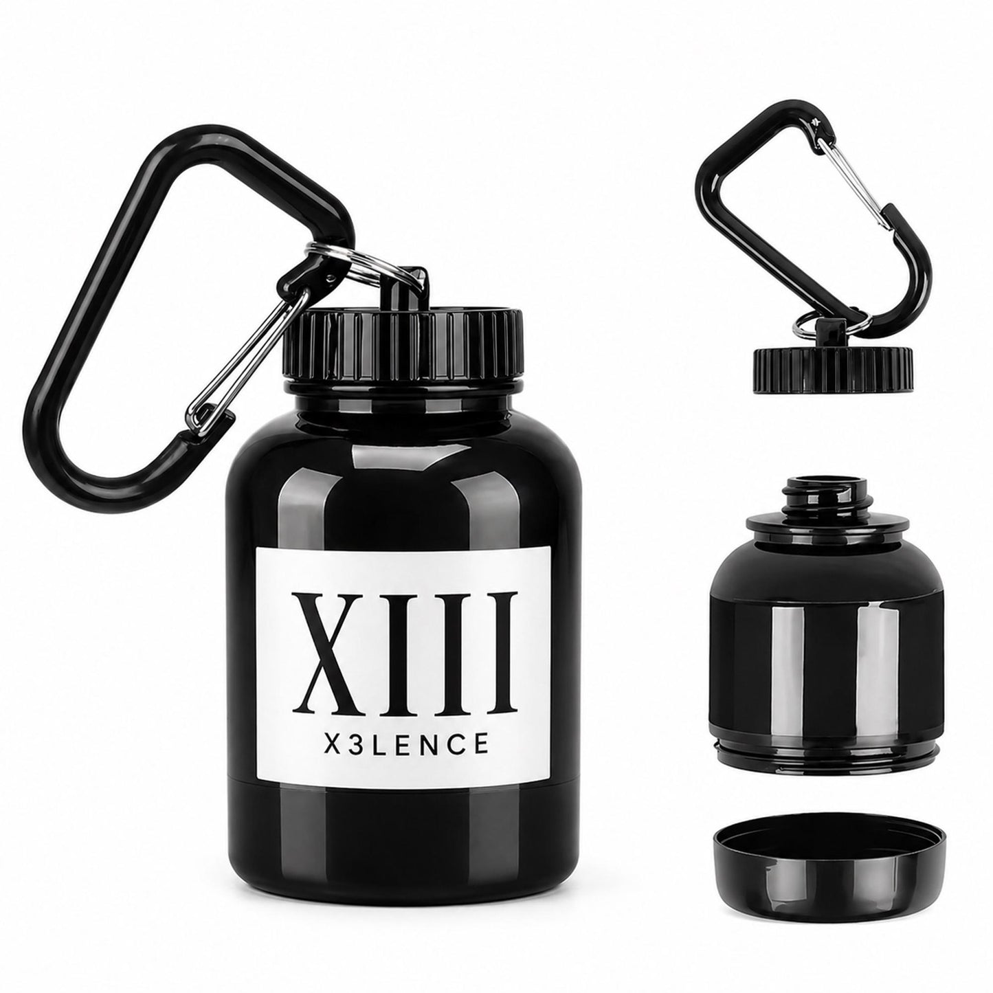 XIII Poeder Container Zwart - Maak van elke fles een shaker