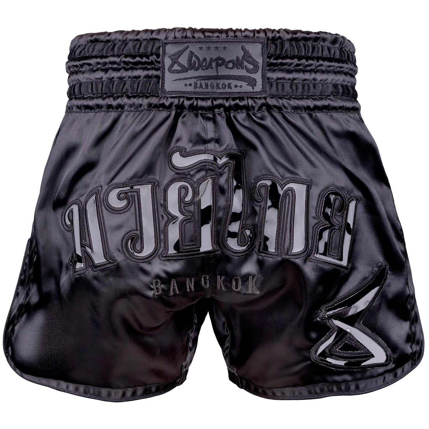 Muay Thai Shorts – Bangkok – Zwart/Zwart – 8 WEAPONS