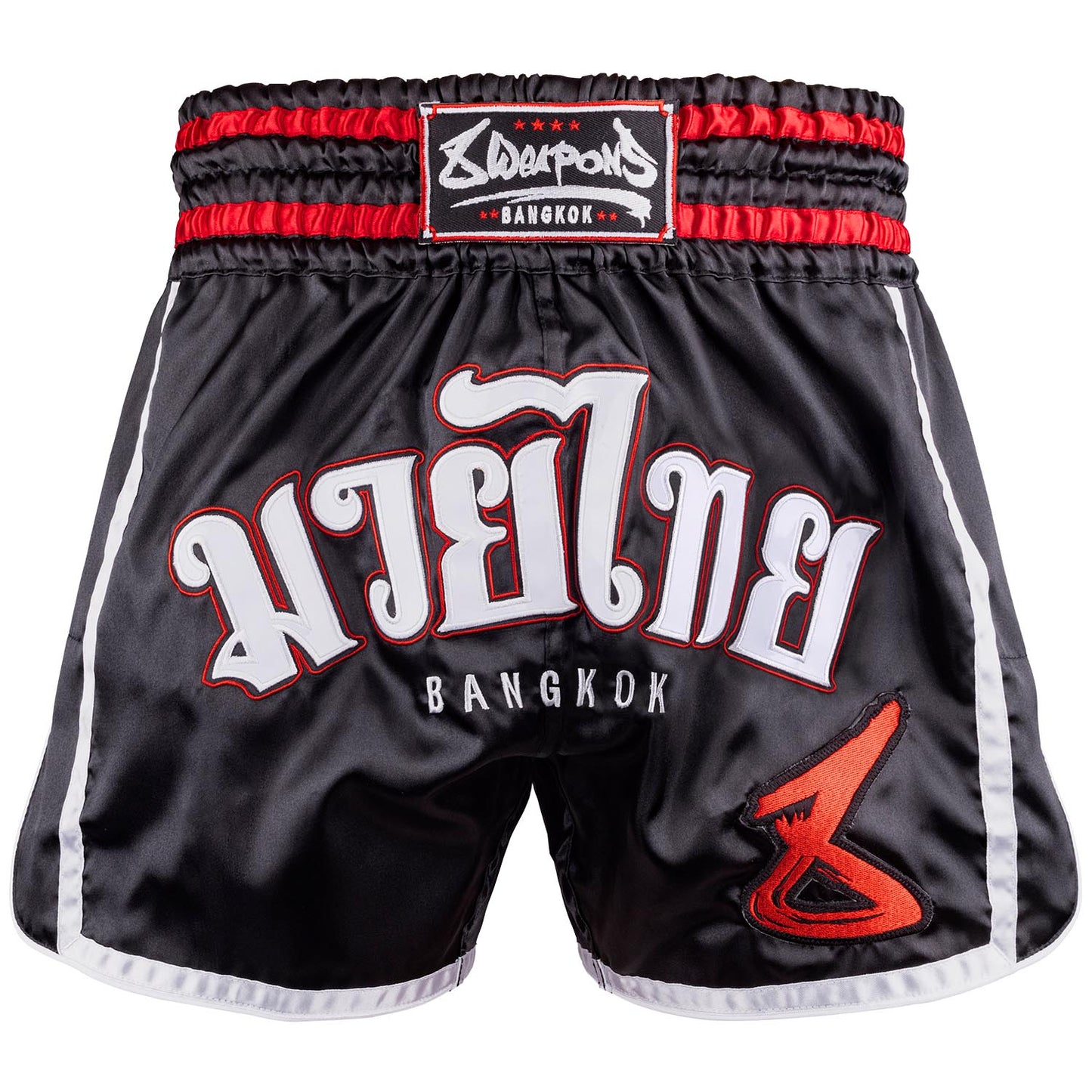 Muay Thai Shorts – Bangkok – Zwart/Wit – 8 WEAPONS