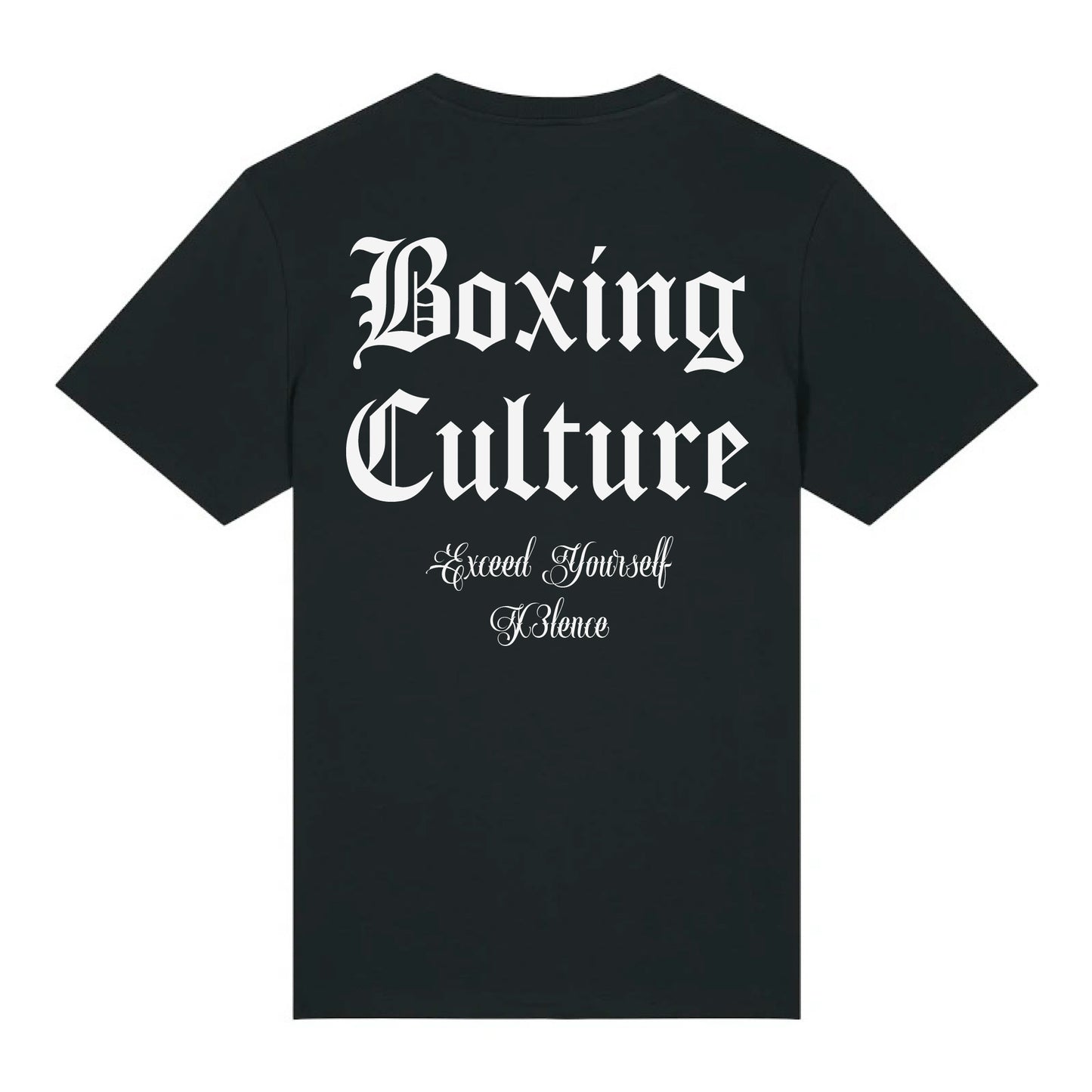 X3LENCE Boks T-shirt Boxing Culture - Zwart - Normale pasvorm - 100% Biologisch katoen
