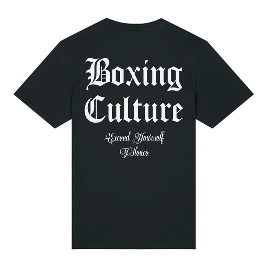 X3LENCE Boks T-shirt Boxing Culture - Zwart - Normale pasvorm - 100% Biologisch katoen