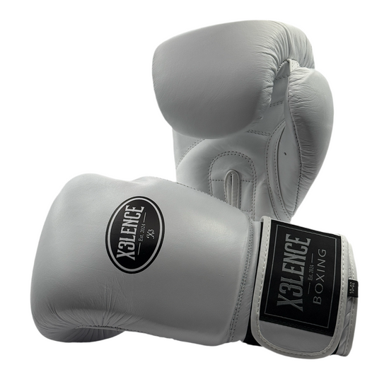 X3LENCE Premium Bokshandschoenen Wit - Echt Leer | Comfort & Duurzaamheid
