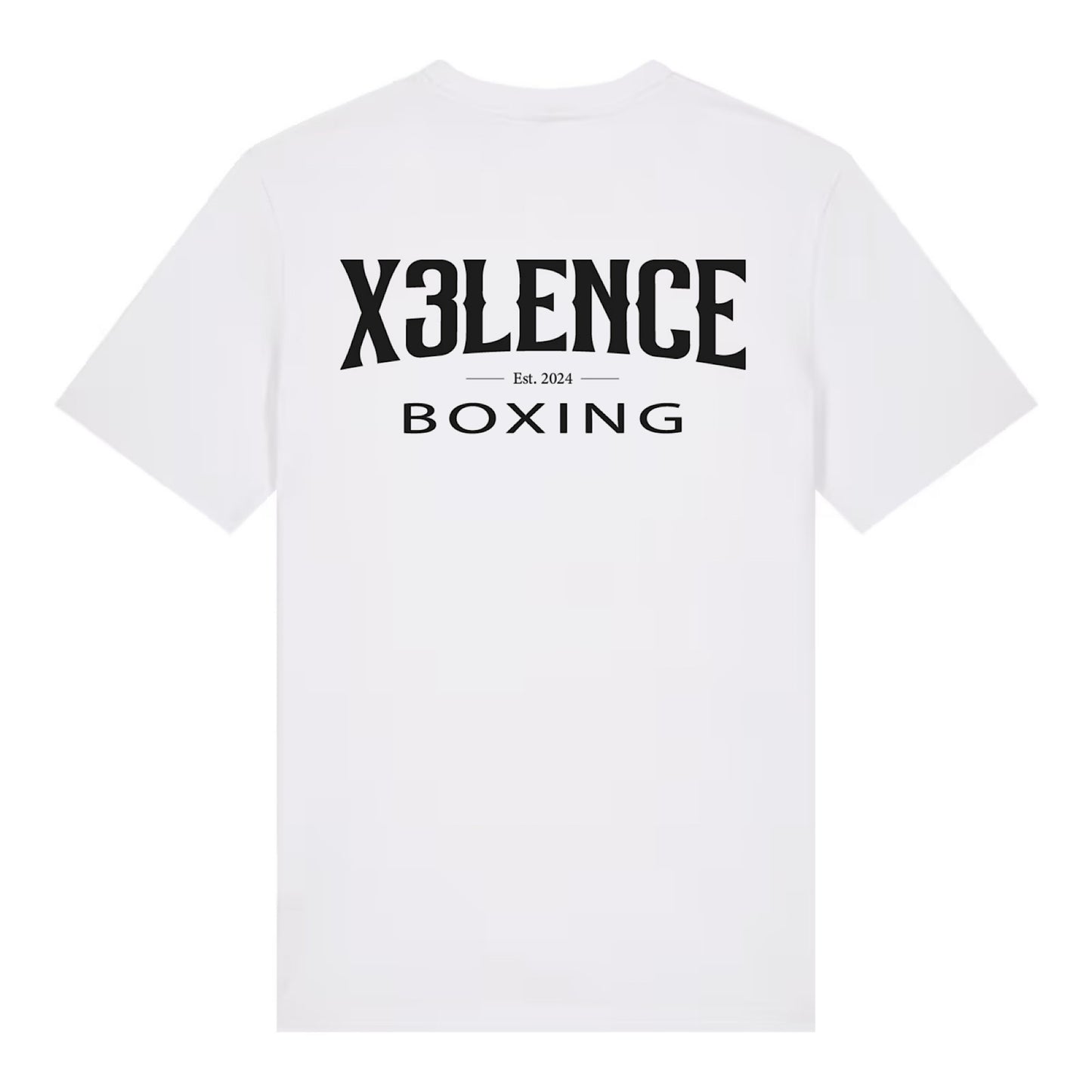 X3LENCE Boks T-shirt Original Boxing - Wit - Regular Fit - 100% Biologisch katoen