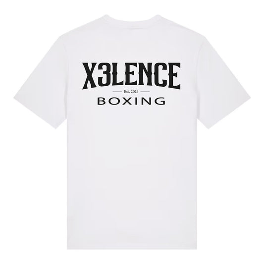 X3LENCE Boks T-shirt Original Boxing - Wit - Regular Fit - 100% Biologisch katoen
